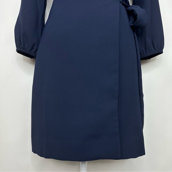 J. Crew Navy Blue Full Wrap Dress in 365 Crepe Fabric Style #H6293 NEW! - Picture 6 of 14